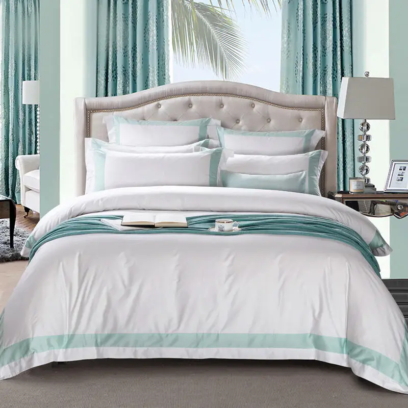  Egyptian Cotton Hotel White Bedding Set Luxury Queen King size Bed set Duvet Cover Bed Sheet spread