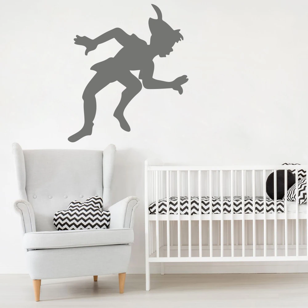Cartoon Peter Pan Wall Decal Baby Nursery Kids Room Large Peter Pan Tinkerbell  Wall Sticker Bedroom Playroom Vinyl Decor (3)