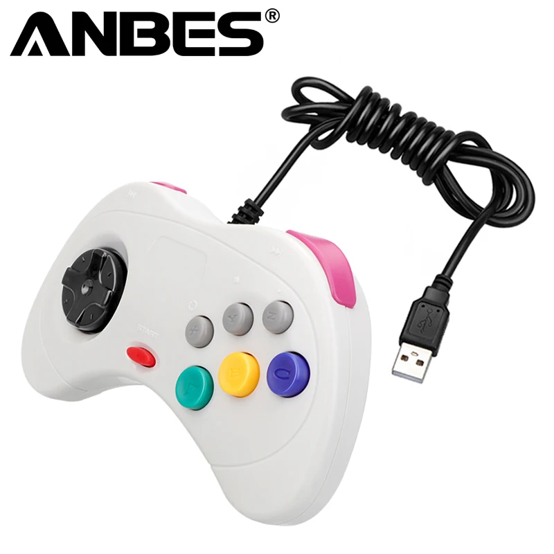 ANBES проводной геймпад USB Классический игровой контроллер для ПК sega Сатурна
