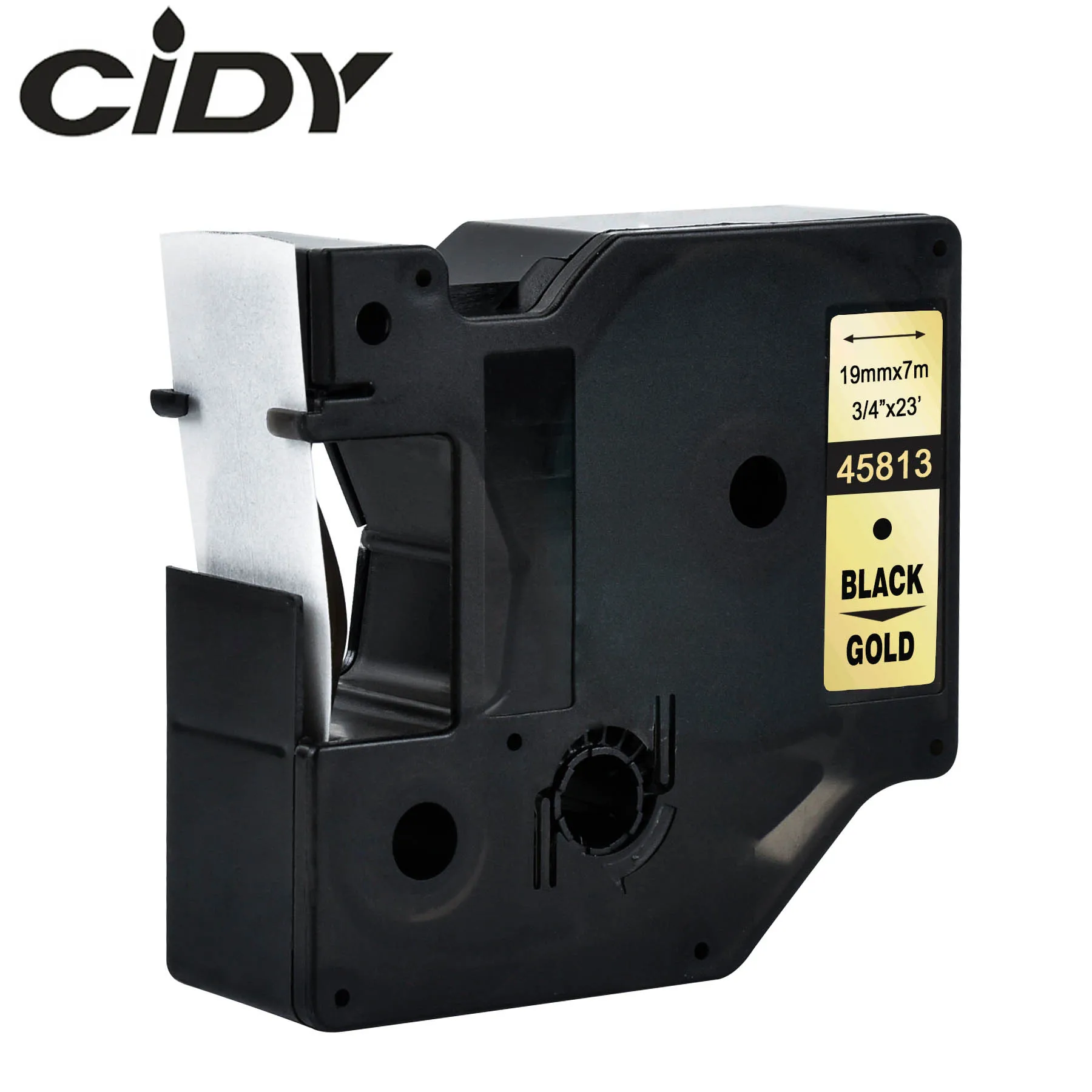 Этикетка CIDY 1 шт. 45803 совместимый с Dymo D1 19 мм лента для маркировки 45800 45808 черного цвета на белом ленты с лейблом для этикетка Dymo менеджер 160 280 210 - Цвет: black on gold