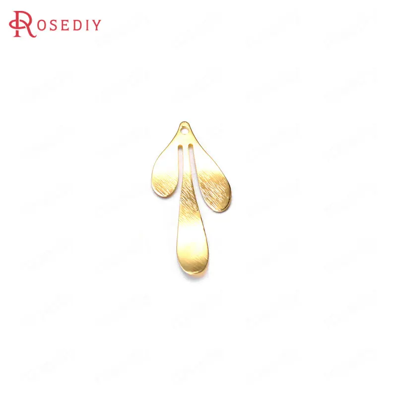 

(35733)10PCS 17x36MM 24K Gold Color Brass Tree Leaf Leaves Charms Pendants High Quality Diy Jewelry Findings Accessories