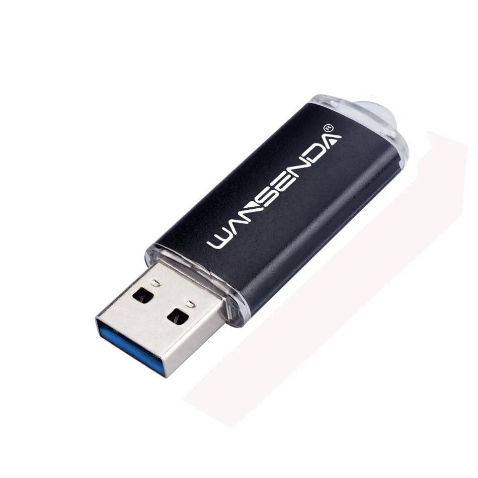 Флэш-накопитель wansenda 3,0 USB флеш-накопители металлический корпус накопитель 4 ГБ 8 ГБ 16 ГБ 32 ГБ 64 ГБ 128 ГБ 256 ГБ Оригинальные Портативные флешки - Цвет: Черный