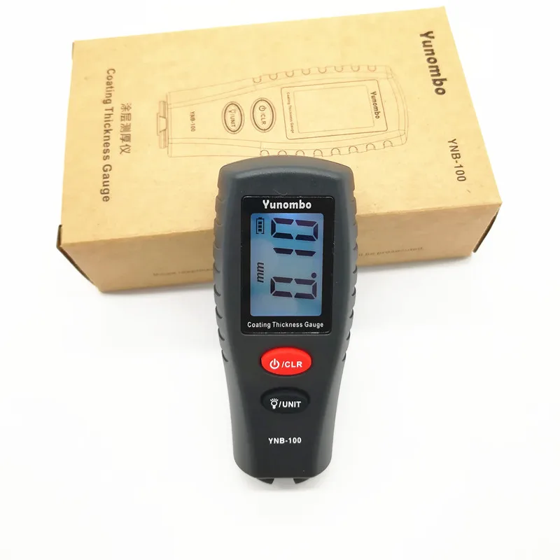 Yunombo 2018 New Digital Backlight LCD Film Thickness Meter Car Paint Thickness Tester Coating Thickness Gauge YNB-100