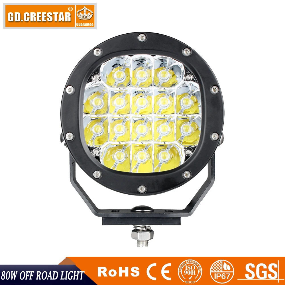 GDCREESTAR высокое Мощность 80 Вт " дюймовый круглый внедорожный светодиодный дальнего света 12V 24V седельный тягач лобовое стекло светодиодный внедорожные огни x8pcs