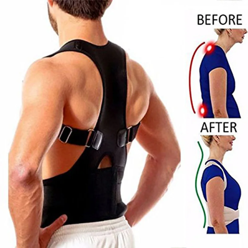 YOSYO Корректор осанки для магнитной терапии Brace регулируемый плечевой ремень поддержки спины
