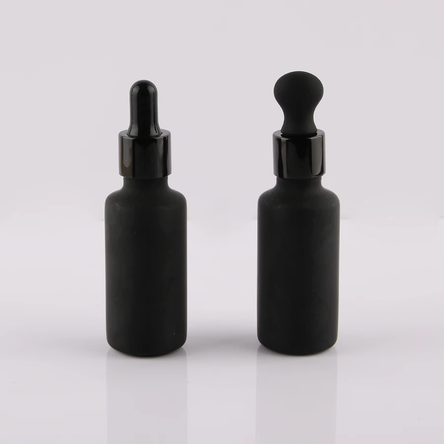 

50pcs/lot 15ml 30ml 1 Floz Matte Frosted Black Glass Dropper Bottle Empty Perfume Bottles Liquid Bottle Essential Oil Bottles