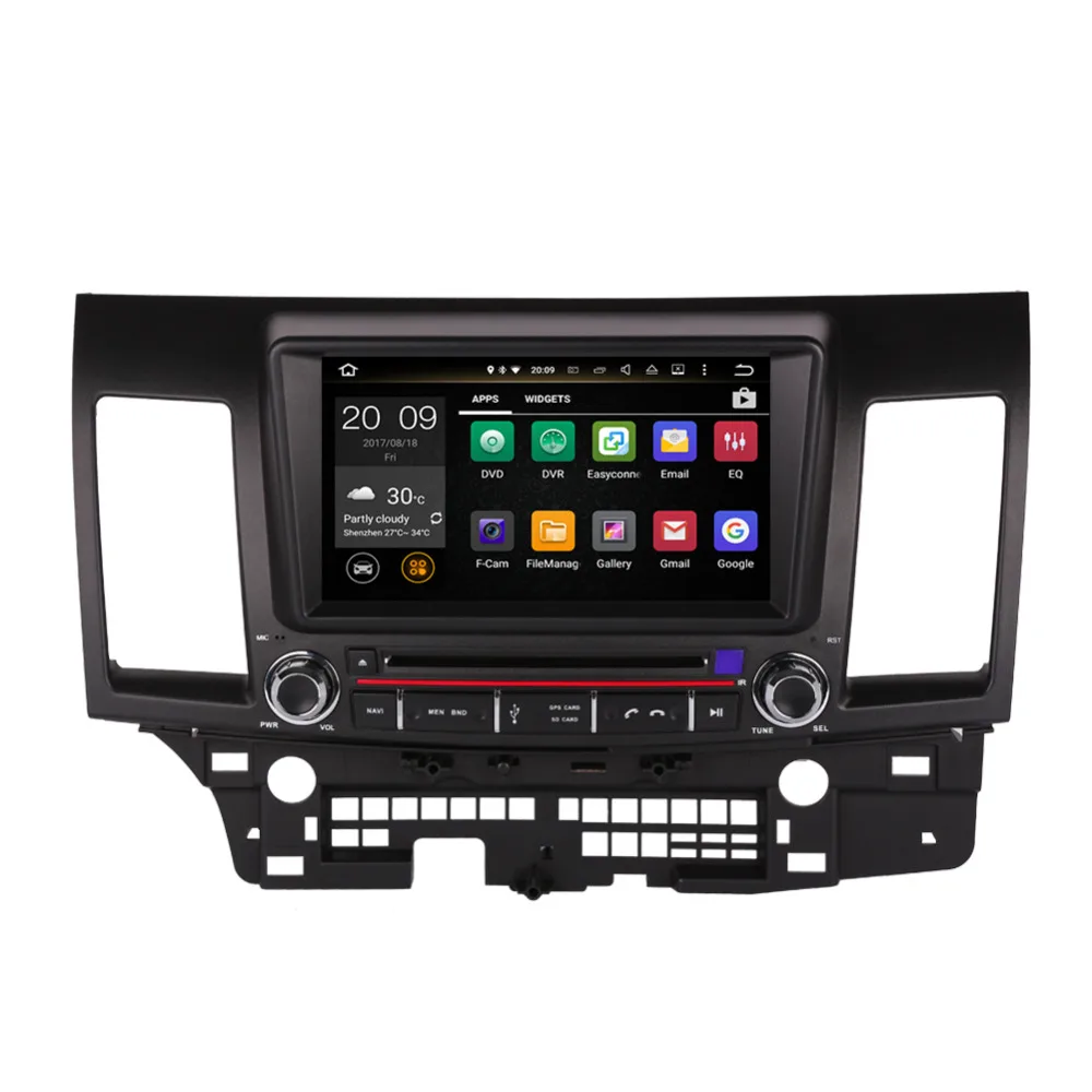 Cheap 8 Inch Android 8.0 Octa Core 4GB RAM Car Autoradio Stereo with Bluetooth For Mitsubishi Lancer 2007-2016 GPS Navigation Wifi 4