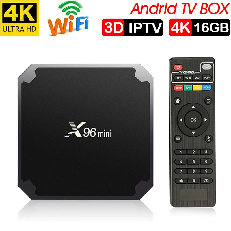 Xinways X96 Мини ТВ коробка Android 7,1 OS Smart tv BOX 2 ГБ 16 ГБ Amlogic S905W четырехъядерный 2,4 ГГц WiFi IP ТВ приставка 1 ГБ Гб 8 ГБ