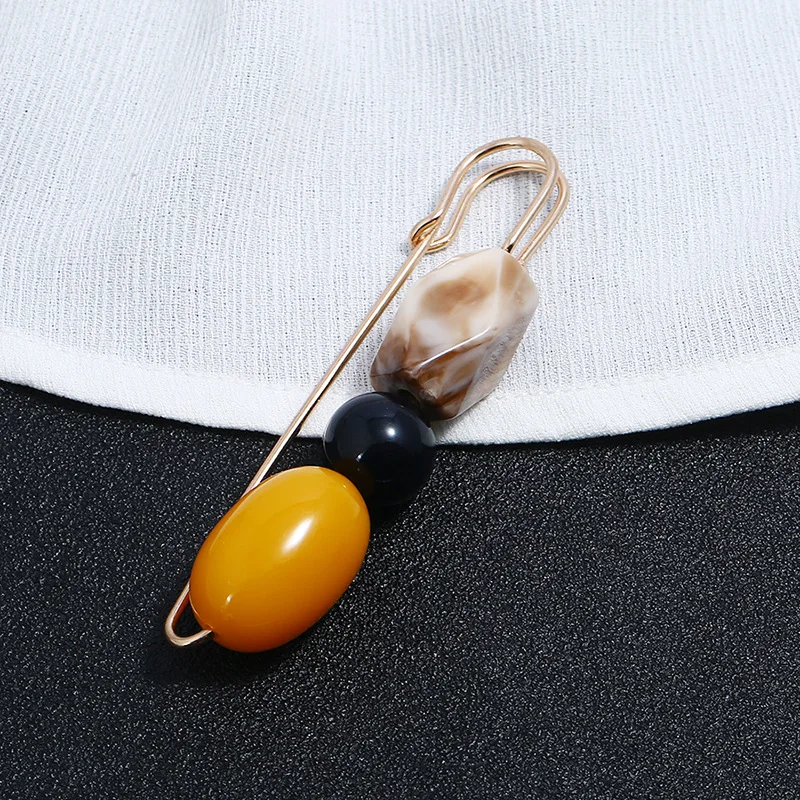 Luxury Large ABS Pearl Beads Safety Pin Brooch Clip Scarf Hat Sweater Pin