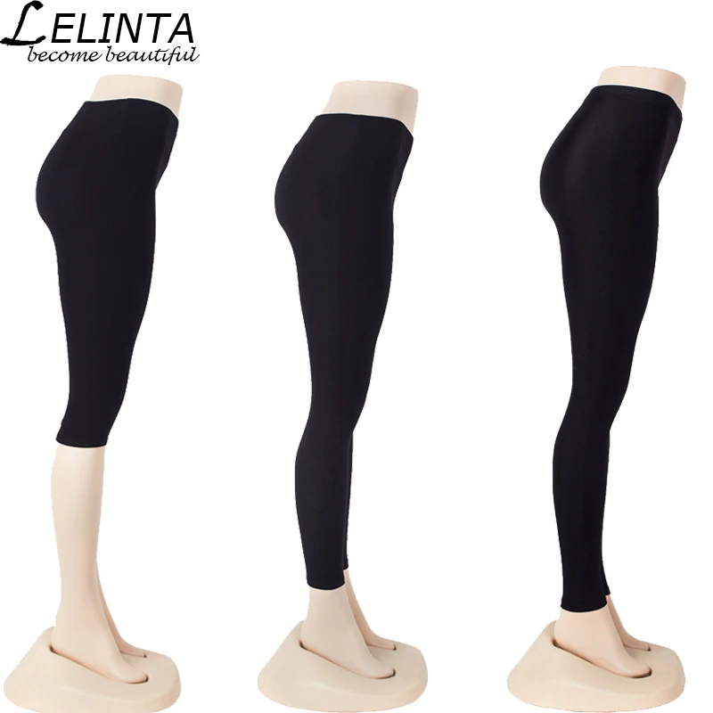 LELINTA Autumn Mid Calf Leggings Black Ankle Length Pants Warm Leggings S/M/L/XL/2XL/3XL Size Women Yoga Pants