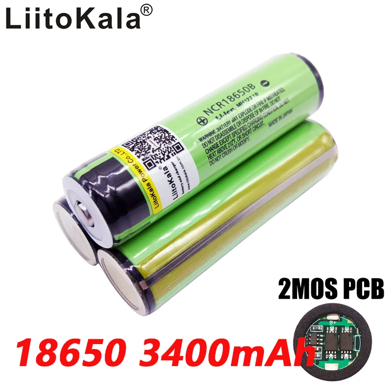 LiitoKala 18650 3400 мАч батарея 3,7 в литий-ионная аккумуляторная батарея с защитой от PCB NCR18650B 18650 3400