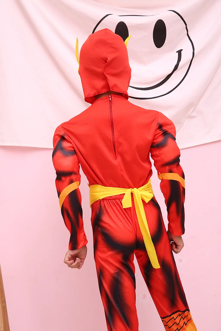 Barry Allen CostumeThe Flash Muscle DC comic Superhero Fancy Dress Kids Fantasy Movie Carnival Part