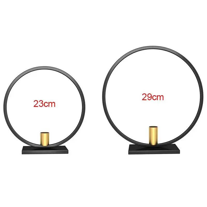 Металлические подсвечники черный свечная стойка круглый железный подсвечник искусственный цветы стол украшение для центра стола 5 заказов