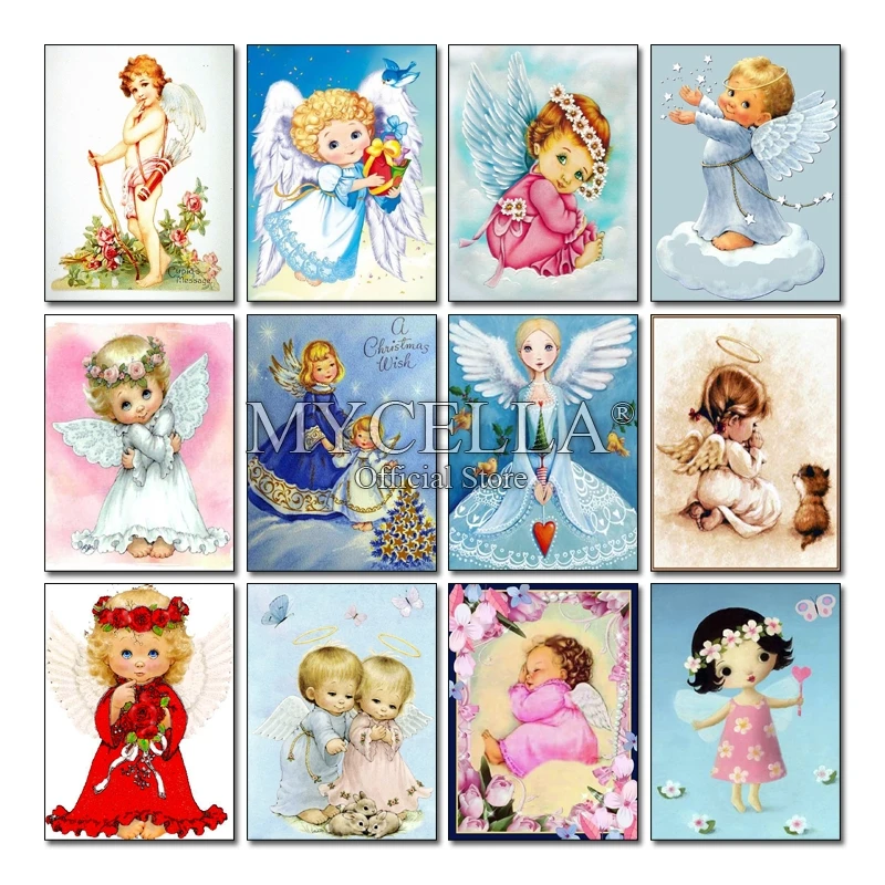 

Diamond Painting Cartoon Princess Full Square Rhinestones Cross Stitch Angel Baby Girl Diamond Embroidery Mosaic Crystals Decor