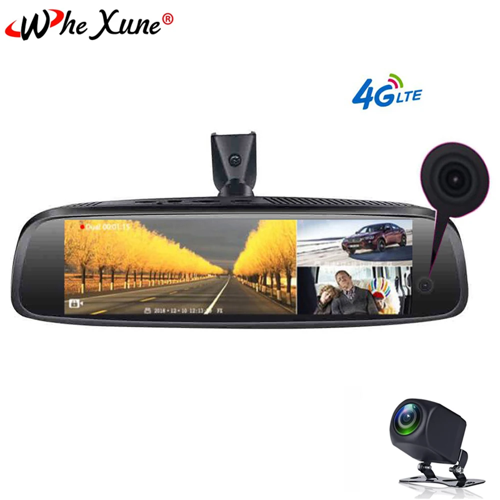 

WHEXUNE New Car DVR Dash Cam FHD 1080P 3 Camera 2+32GB 4G ADAS GPS Navi DashCam Android Special Bracket Rearview Mirror Recorder