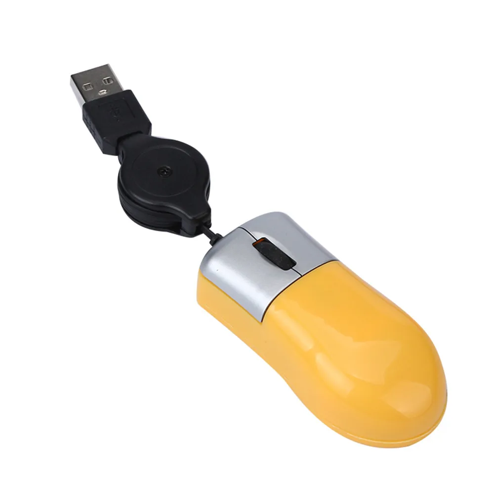 

Mini Retractable Ergonomic Suitable USB Optical Scroll Wheel Wired Mouse For Laptop Notebook PC#3$