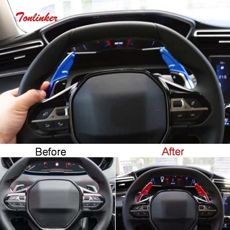 Tonlinker интерьер рулевого колеса сдвиг обтекатель для лопастей наклейка peugeot 3008 2017