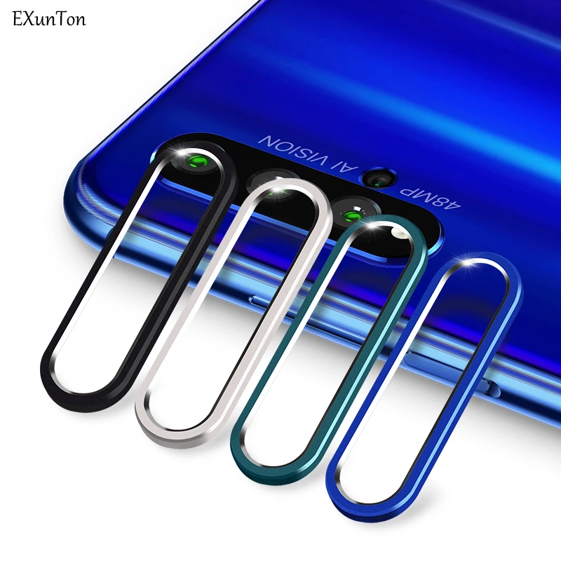 

EXUNTON Camera Lens Tempered Glass for Huawei Honor 20 Back Screen Protector Camera Aluminum Protective Ring for Honor 20