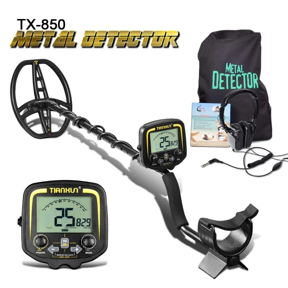 

TX-850 Metal Detector Metal Finder LCD Display Discrimination Mode Depth 2.5m Scanner with Headphone&P/P Function NEW Promotions