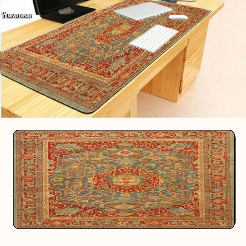 400X900X2MM Yuzuoan персидский ковер серии коврик для мыши XL 900*400*3 мм Заказные продукты для настольного коврика большой замок края стол чашки коврик - Цвет: 400X900X2MM