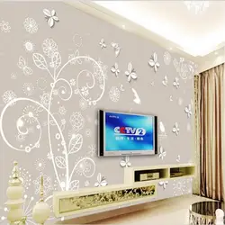 Beibehang пользовательские крупномасштабных фрески Континентальный узор 3D бабочка ТВ фон обои papel де parede para кварто