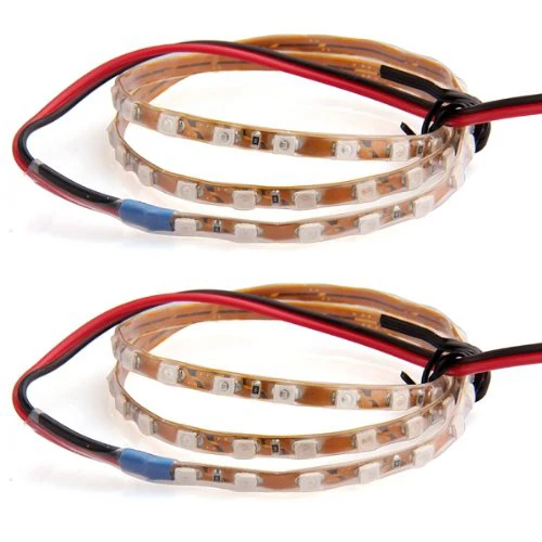 

2pcs Waterproof 45cm SMD 3528 Yellow 45 LED Flexible Strip Light Car
