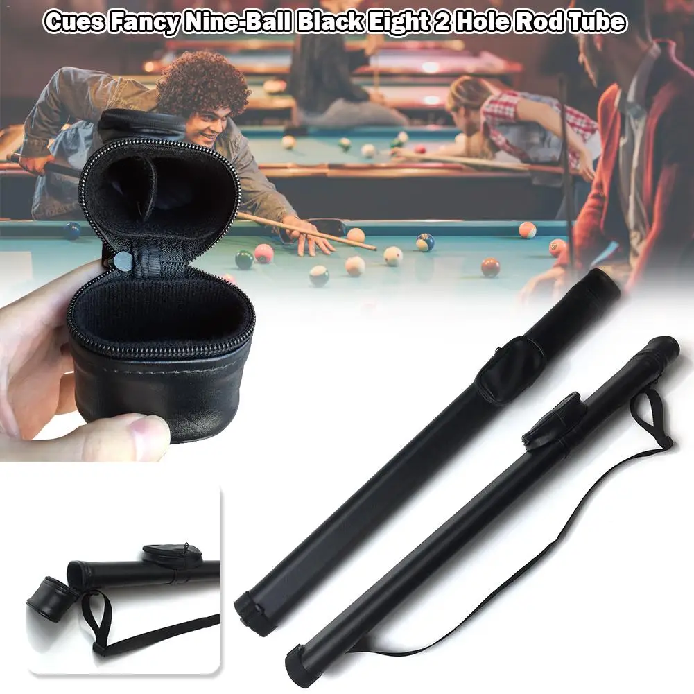 

Hard Pool Cue Stick Carrying Case Billiard Canister 2 Holes 1 Butt+1 Shaft Black Snooker & Billiard Accessories