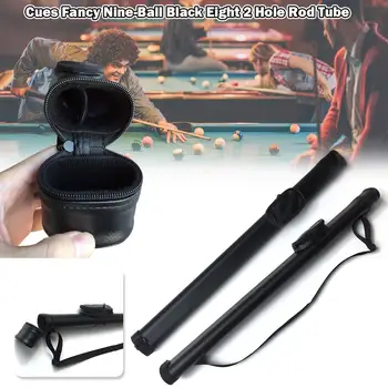 

Hard Pool Cue Stick Carrying Case Billiard Canister 2 Holes 1 Butt+1 Shaft Black Snooker & Billiard Accessories