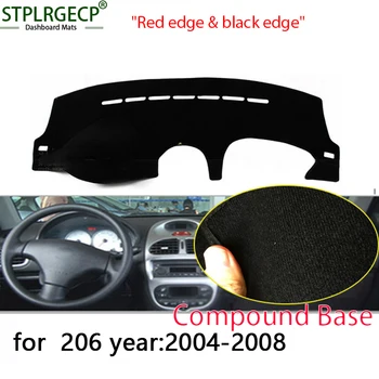 

StplrgeCP For Peugeot 206 2004-08 double layer Car Dashboard Cover Avoid Light Pad Instrument Platform Dash Board Cover Sticker