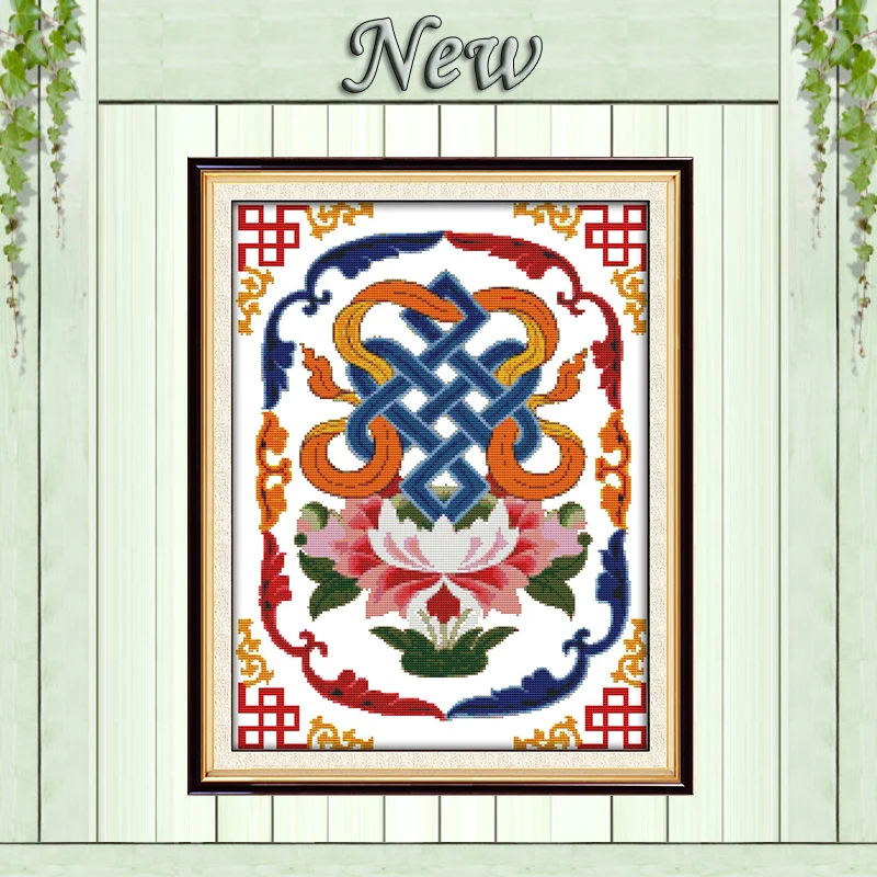 

The Eight Auspicious Symbols decor painting counted printed on canvas DMC 14CT 11CT Cross Stitch Needlework Sets Embroidery kits