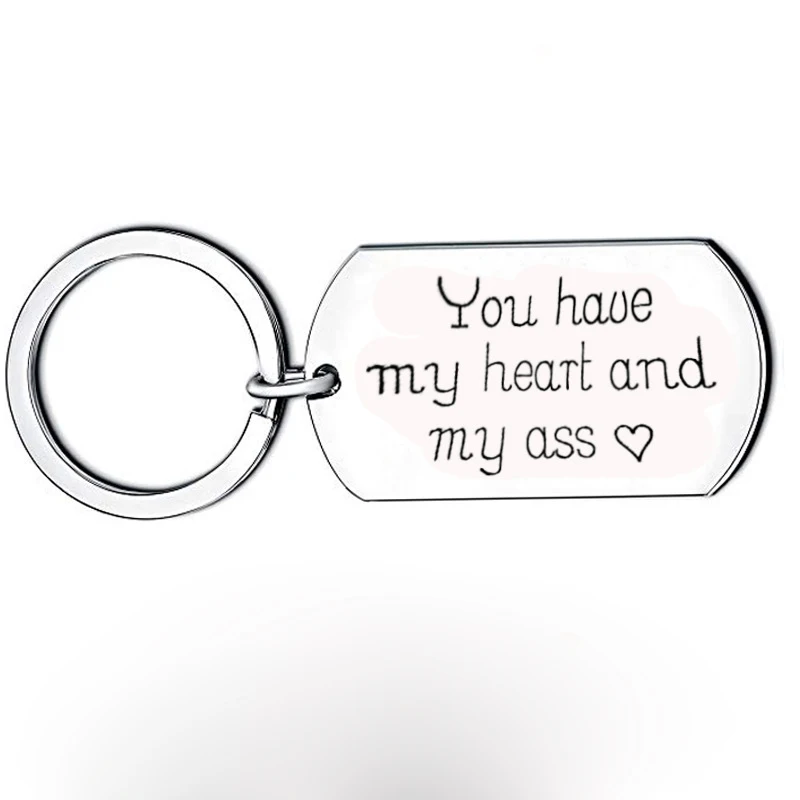 Горячая Пара брелок для ключей с надписью «You have my heart and my ass Heart», брелок для ключей для женщин и мужчин, ювелирные изделия, подарок для подруги-бойфренда