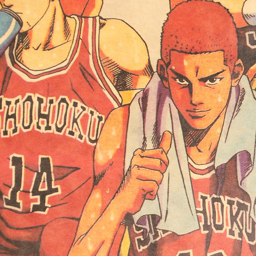 TIE LER японский мультфильм комикс Slam Dunk Баскетбол крафт настенная бумажная наклейка Бар Кафе Ретро плакат декоративной живописи 51,5x36 cm