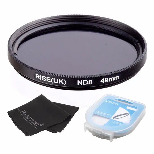 Best Offers RISE(UK) 49mm Neutral Density ND8 Filter FOR ALL Camera lens+case +gift