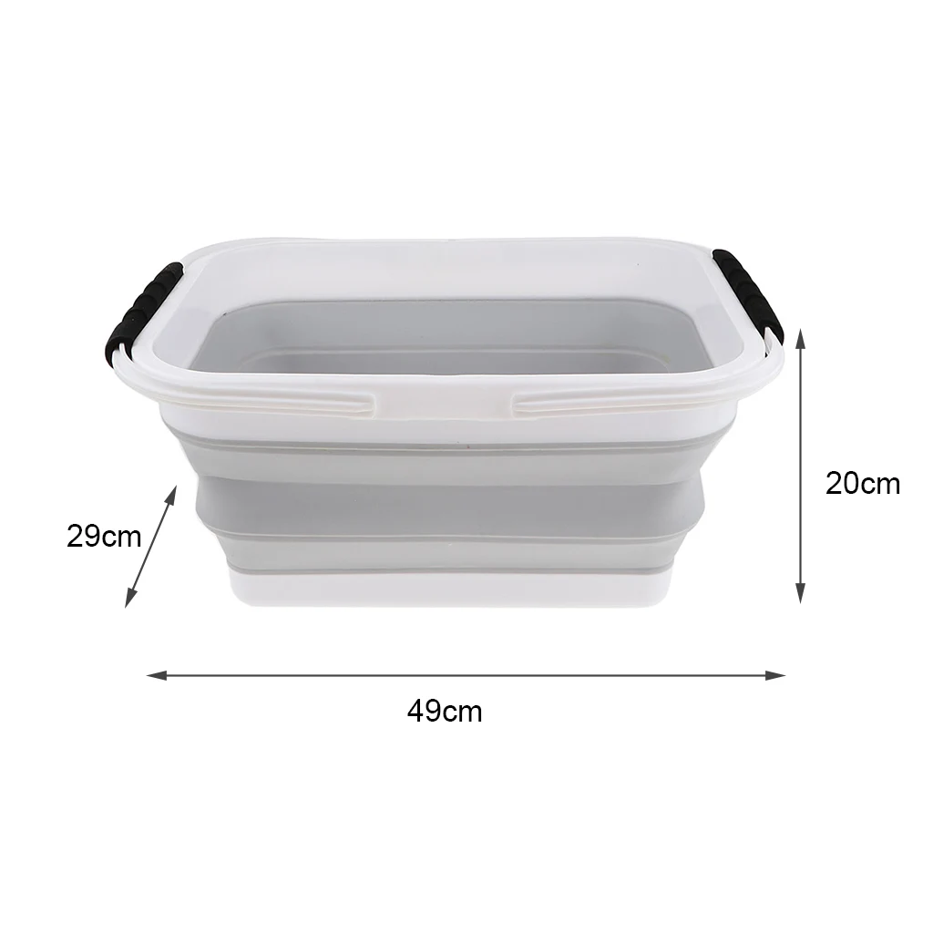 Portable Folding Silicone Square Bucket Cleaning Tools Laundry Basket Water Storage Basin Vegetable Fruits Basket Accessories