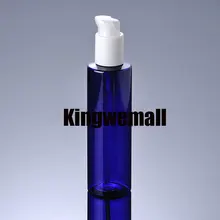 300 шт./лот новые Ёмкость 200 пластиковая бутылка синего цвета с Пресс насос для лосьона, косметики упаковка FBJ30