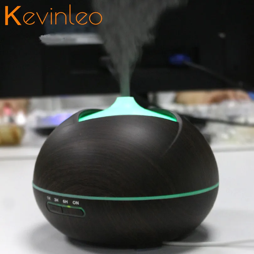 

Diffuser Wood Humidifier 350ml LED Lamp Timer Set Function Aromatherapy Ultrasonic Cool Mist Humidifier for Office Home