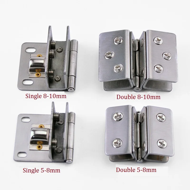 2Pcs/Lot Premintehdw Stainless Steel Glass Door hinge Wine hinges display showcase in
