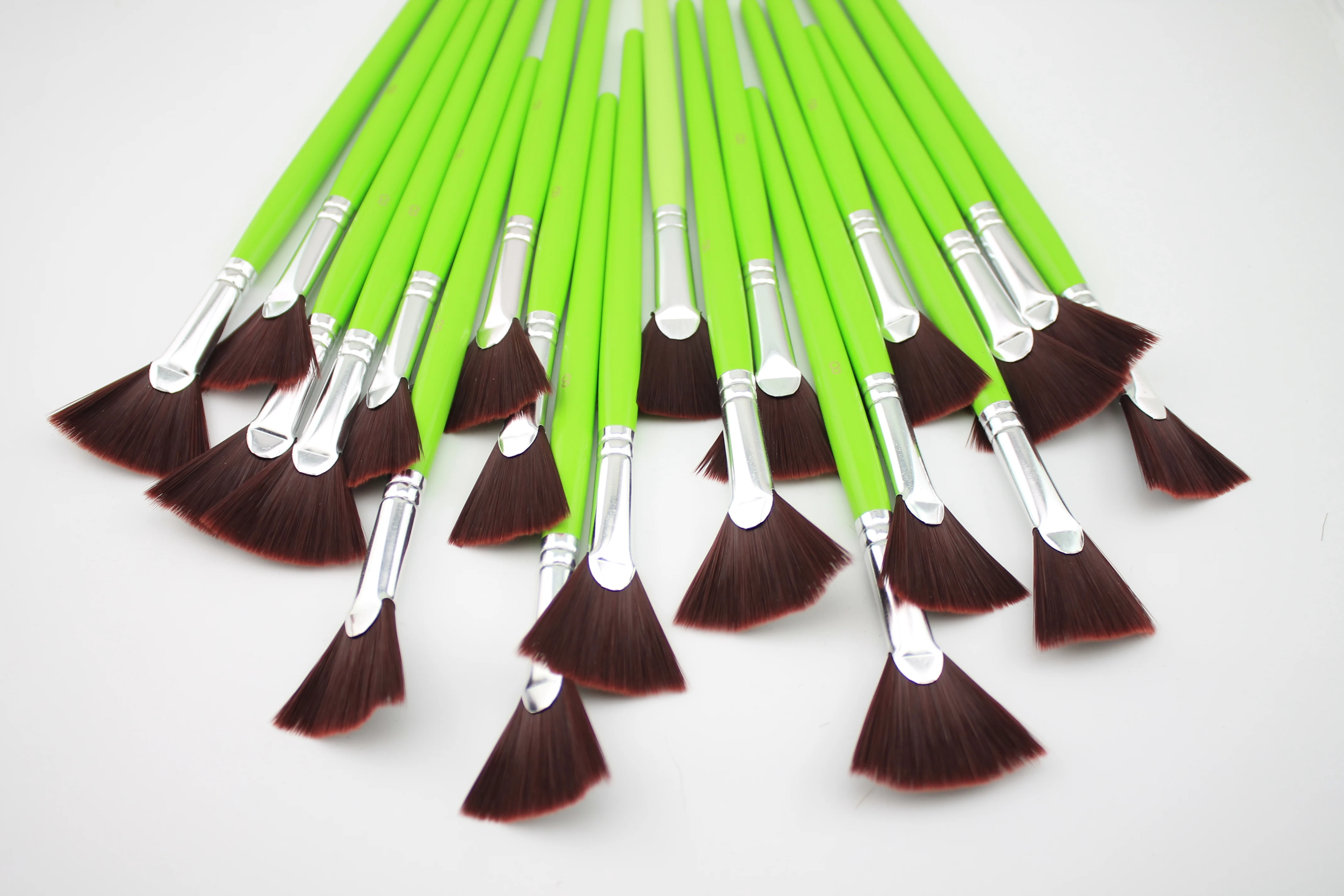 Atisse 6pcs/lot Nylon Oil Paint Brush Fan Painting Brush For Oil , Wood