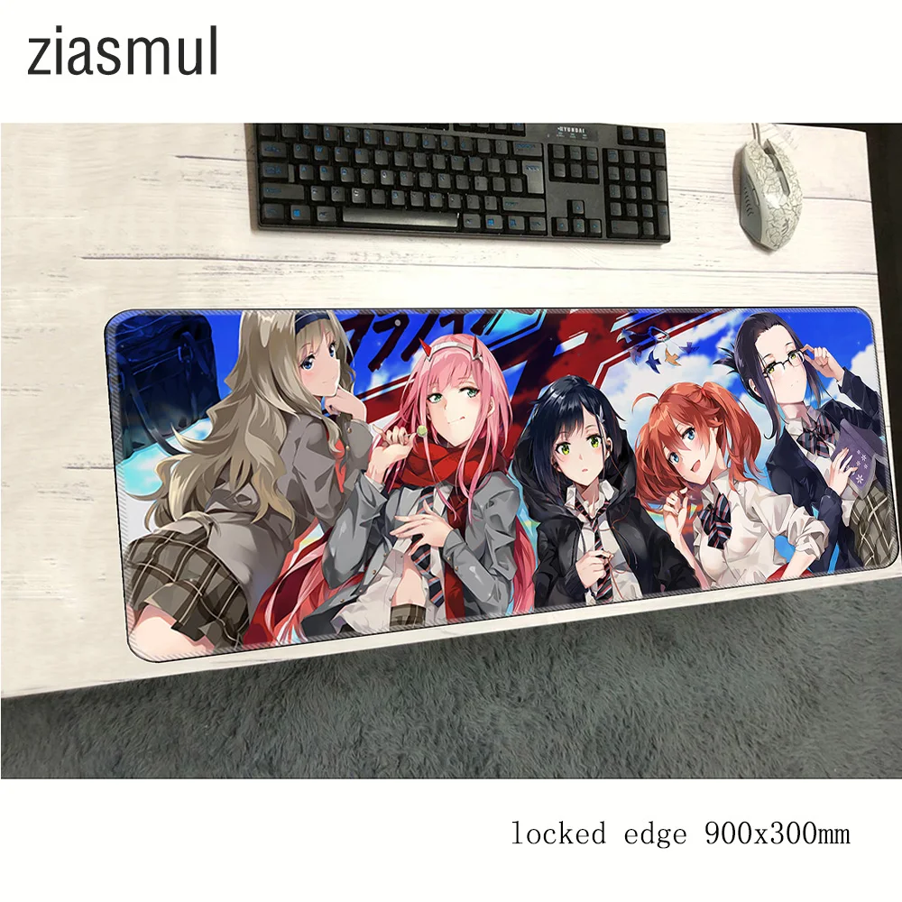 Коврик для мыши darling in the franxx игровой коврик 900x300x3 мм большой Рождественский