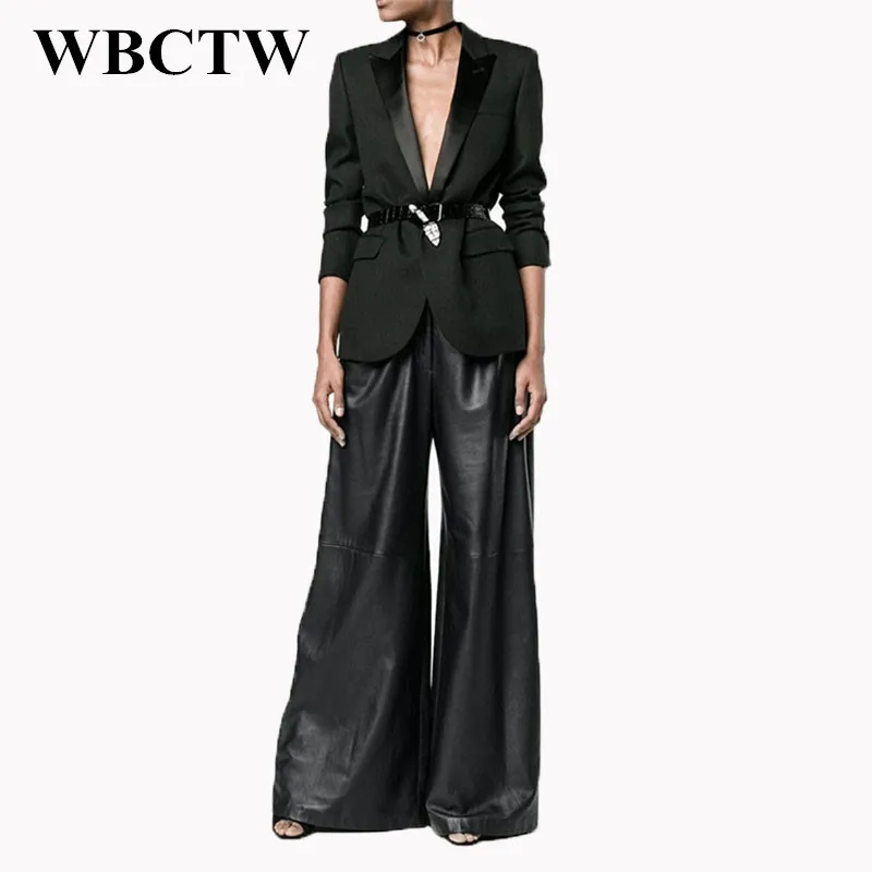 plus size leather pants suit