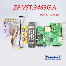 ZP. VST.3463G. Универсальный Цифровой Драйвер платы поддерживает DVB-T2/DVB-S2/DVB-C+ 7 ключ переключатель+ 4 лампы Инвертор+ LVDS+ Dupont