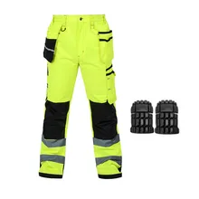 Мужские прочные рабочие брюки Безопасная рабочая одежда многокарманные брюки с наколенниками безопасные рабочие брюки