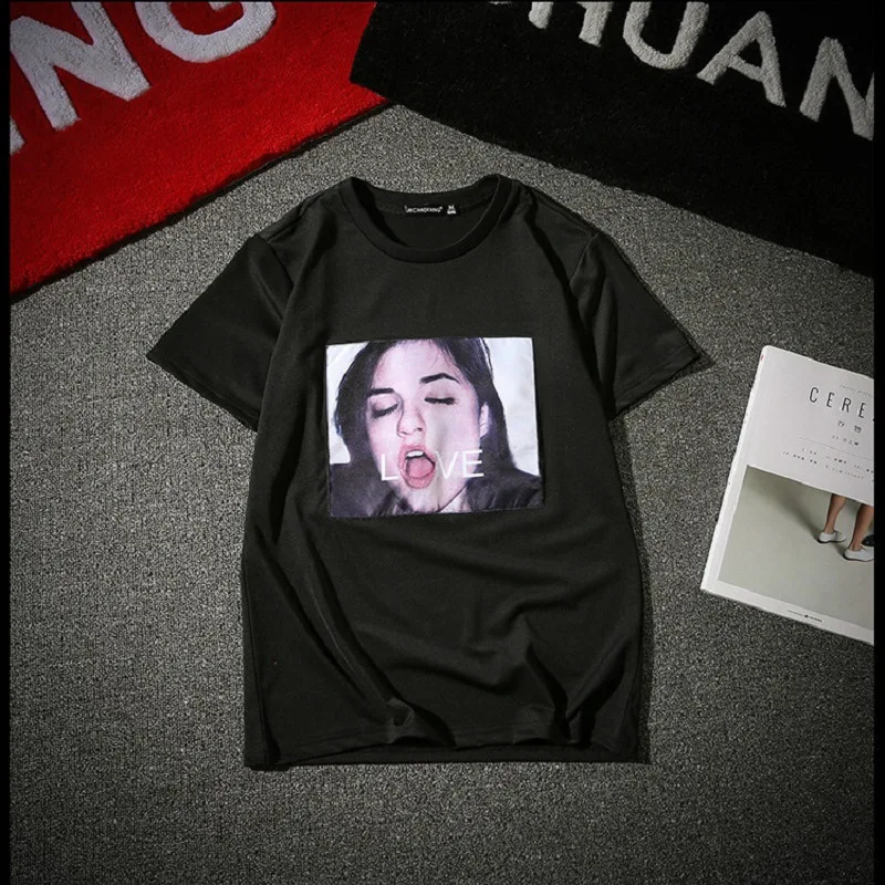 

Drop Ship Hello Love Funny T Shirt lovers short-sleeve T-shirt men's personality fun print letters casual NEWS tshirt B2WGTX1 P