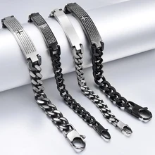 CHIMDOU прохладный, рок, панк, браслет Священное Писание id для мужчин 7 мм/9 мм новая цепь из нержавеющей стали шарм Бизнес человек ювелирные изделия, Библейский испанский