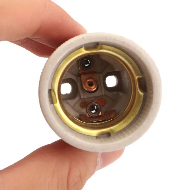 10Pcs E27 Screw Bulb ES27 LED Lamp Holder Porcelain Lampholder Ceramic Wall Led Lamp Base Sockets For Indoor Lighting Bases