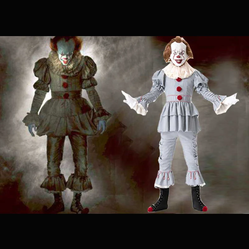 Для взрослых мужчин страшный фильм унисекс косплей ужас Джестер наряд для мужчин женщин Хэллоуин фильм это Pennywise злой Джокер клоун костюм