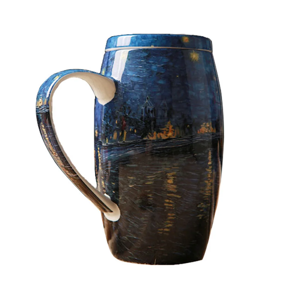 

(Clearance Sale) Europe Luxury Enamel Large Capacity Mug Ceramic Tea Milk Drinkware Creative China Bone Gift Random Shipping