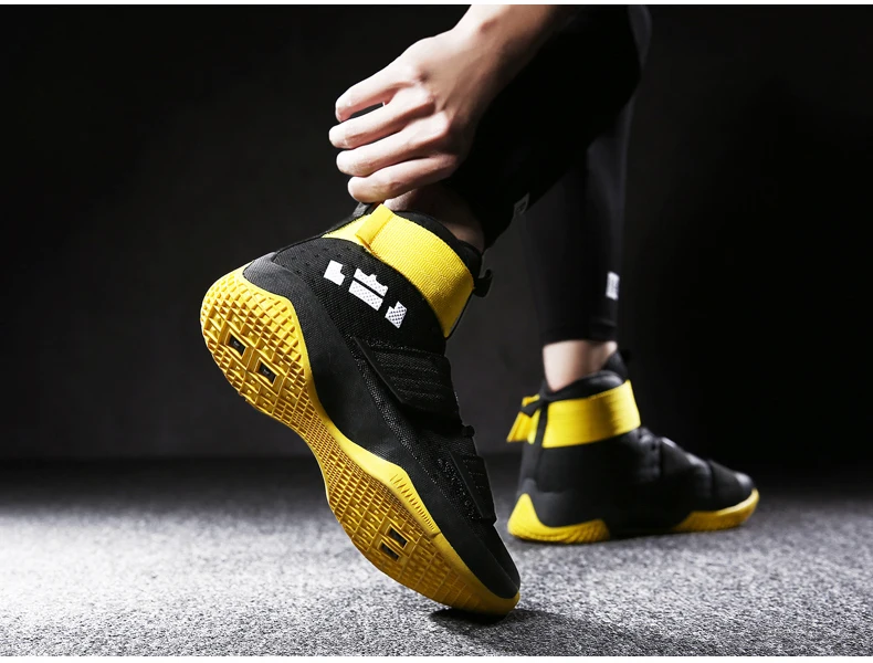 Обувь с высоким берцем и Для мужчин, спортивные, баскетбольные ботинки дышащие кроссовки уличные волнистая рукоятка простые и элегантные, для особого случая; нескользящие тренировочные обувь для мужчин