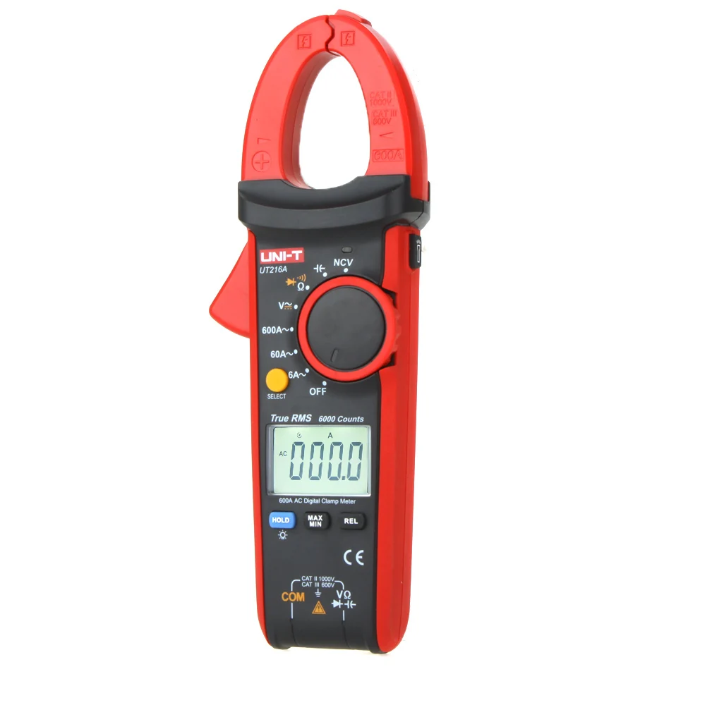 

UNI-T UT216A 600A True RMS Digital Clamp Meter Mini Auto Range DMM NCV Capacitance AC/DC Voltage AC Current Ohm Tester Tool