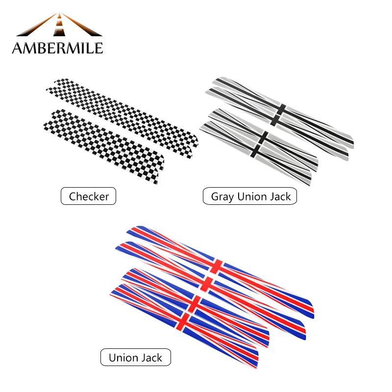 AMBERMILE, 4 шт., Юнион Джек, автомобильный порог, пластина, педаль, подножка, наклейки для Mini Cooper Countryman F60, аксессуары для автомобиля, Стайлинг